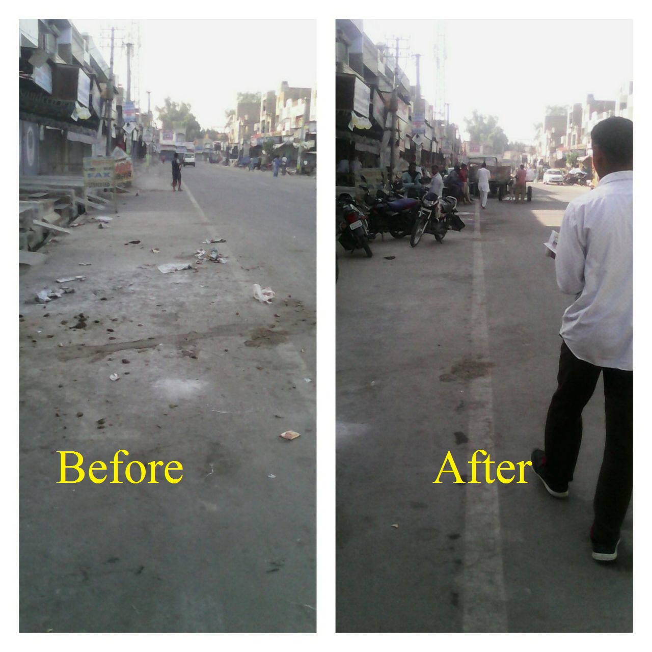 Nagarpalika dwara 15-10-2016 ko shahar ke ward no. 12 mein sadko & naliyo ki gahan sfai ki gai. abhiyan ke douran nagarpalika karamchariyo dwara aaj dinak tak 22 kg polithine pakdi gai and dukandaro ko polithine ka use na karne ke liye samjhaish ki gai.